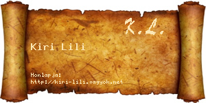 Kiri Lili névjegykártya