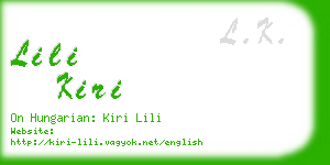 lili kiri business card